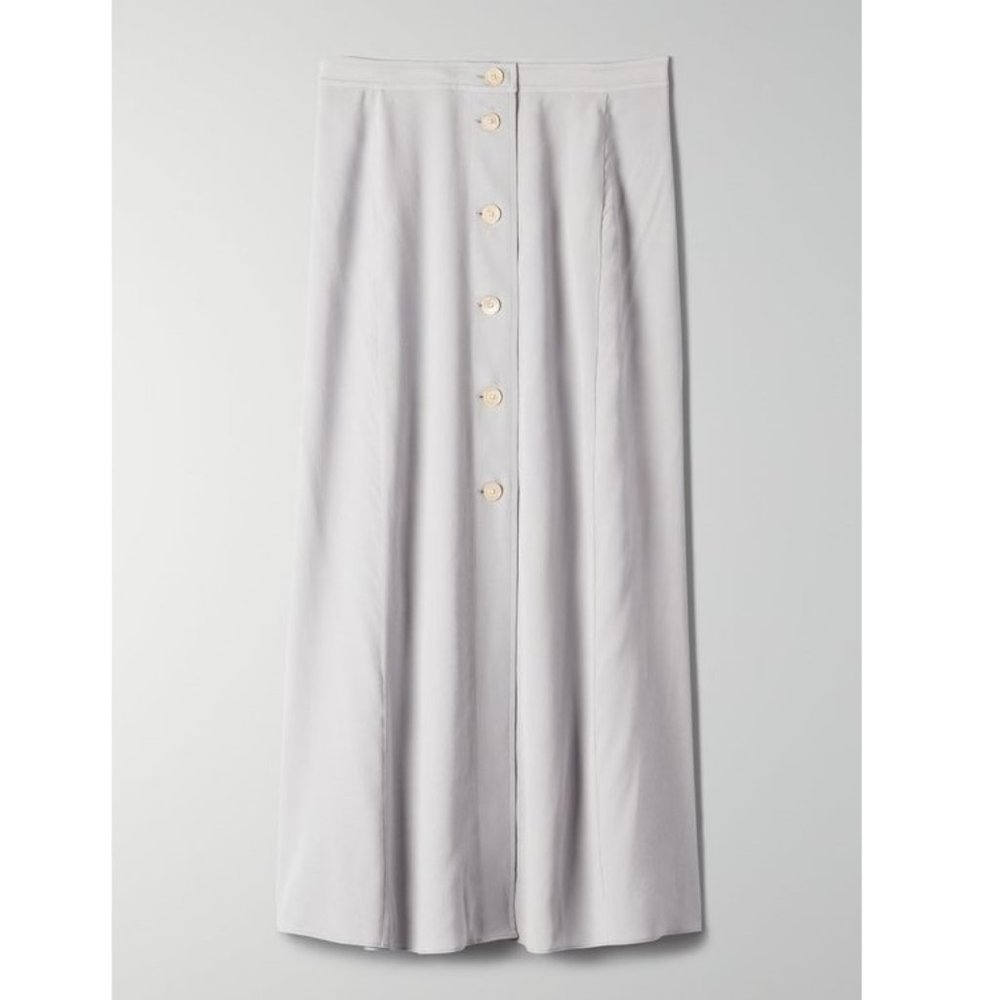 Wilfred Amelie Button Midi Skirt Gray/Blue 2